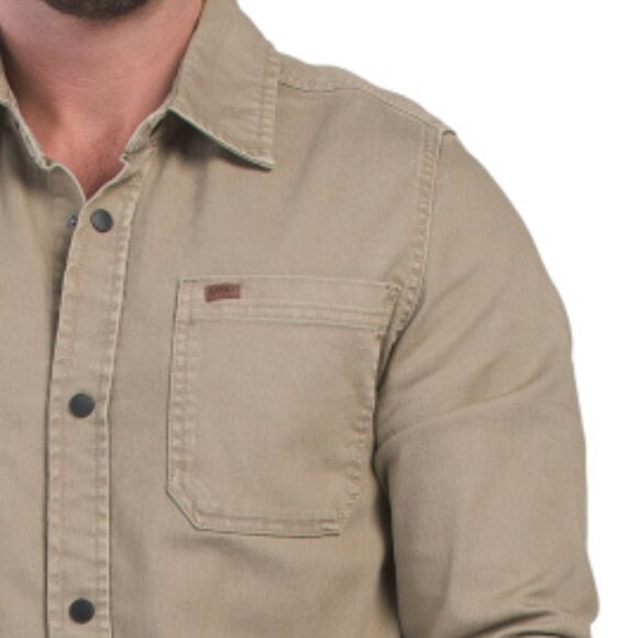 NEW BUFFALO DAVID BITTON Josh Ring Spun Denim Shirt Jackt mink for men 362mn - Picture 4 of 4